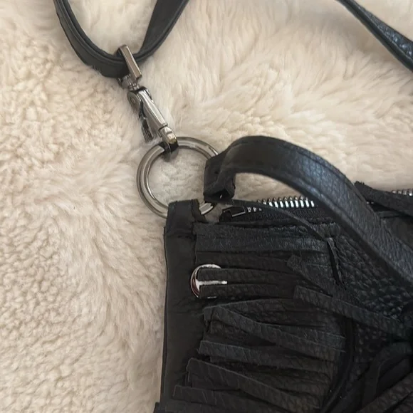 Hammitt  Kyle Black Fringe Leather Bag - Picture 4 of 4